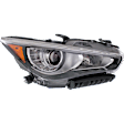 2014-2017 Infiniti Q50 - Passenger Side Headlight, with Bulb, LED, without Adaptive Frontlighting System, CAPA Certified