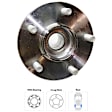 Rear, Driver or Passenger Side Wheel Hub, With Bearing, 5 x 4.5 in. Bolt Pattern