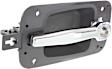 Front, Passenger Side Exterior Door Handle, Black Bezel With Chrome Lever, With Key Hole, With Key Set