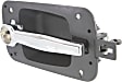 Front, Driver or Passenger Side Chrome Lever with Black Bezel Exterior Door Handle, With Key Hole