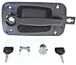 Front, Driver or Passenger Side Exterior Door Handle, Textured Black, With Key Hole, With Key Set