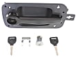 Front, Driver or Passenger Side Exterior Door Handle, Textured Black, With Key Hole, With Key Set