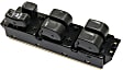 Front, Driver Side Window Switch, Black, 6-Button