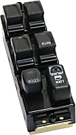 Front, Driver Side Window Switch, Black, 6-Button