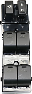 Front, Driver Side Window Switch, Black, 6-Button