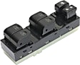Front, Driver Side Window Switch, Black, 6-Button