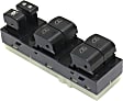 Front, Driver Side Window Switch, Black, 6-Button