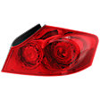 Passenger Side Tail Light, with Bulb, Halogen, Red Lens, Sedan