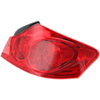 Passenger Side Tail Light, with Bulb, Halogen, Red Lens, Sedan
