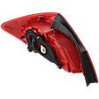 Passenger Side Tail Light, with Bulb, Halogen, Red Lens, Sedan