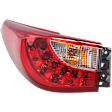 Driver Side Tail Light, with Bulb, Halogen, Clear and Red Lens