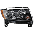 Passenger Side Headlight, with Bulb, Halogen, Clear Lens, Black Interior, CAPA Certified
