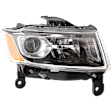 Passenger Side Headlight, with Bulb, Halogen, Standard Type, Chrome Trim