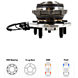 Front, Driver or Passenger Side Wheel Hub, With Bearing, With Sensor, 5 x 4.5 in. Bolt Pattern