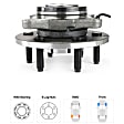 Front, Driver or Passenger Side Wheel Hub, With Bearing, With Sensor, RWD