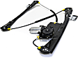Front, Driver Side Window Regulator, Power, With 2-Prong Connector, Base Model