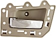 Rear, Driver Side Beige bezel with chrome lever Interior Door Handle