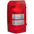 Driver Side Tail Light, with Bulb, Halogen, Clear and Red Lens