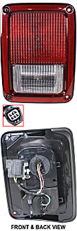 2016 Jeep Wrangler - Driver Side Halogen Tail Light, With bulb(s), OE Replacement