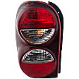 Driver Side Tail Light, with Bulb, Halogen, Clear and Red Lens, Without Tail Lamp Guard, Except Renegade Model