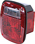 Passenger Side Tail Light, with Bulb, Halogen, Clear and Red Lens