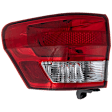 2012 Jeep Grand Cherokee Laredo X - Driver Side, Outer Halogen Tail Light, With bulb(s), Mounts on Body, OE Replacement