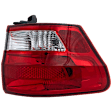 Driver Side, Outer Tail Light, with Bulb, Halogen, Clear and Red Lens, CAPA CERTIFIED