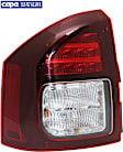 Driver Side Tail Light, with Bulb, Halogen, Clear and Red Lens, CAPA CERTIFIED