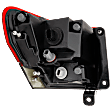 2014-2021 Jeep Grand Cherokee - Driver Side, Outer Tail Light, with Bulb, Halogen, Clear and Red Lens, Black Bezel Trim, SRT/Trackhawk Models