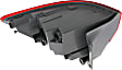 Passenger Side, Outer Tail Light, with Bulb, Halogen, Clear and Red Lens, Without Gray Trim, Except SRT Model
