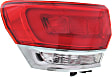 Driver Side, Outer Tail Light, with Bulb, Halogen, Clear and Red Lens, Without Gray Trim, Except SRT Model