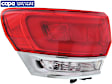 2014-2021 Jeep Grand Cherokee - Driver Side, Outer Tail Light, with Bulb, Halogen, Clear and Red Lens, Without Gray Trim, Except SRT Model, CAPA CERTIFIED