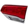 Passenger Side, Inner Tail Light, with Bulb, Halogen, Clear and Red Lens, Without Gray Trim, Except SRT Model, CAPA CERTIFIED