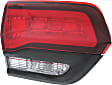 Driver Side, Inner Tail Light, with Bulb, Halogen, Clear and Red Lens, SRT Model