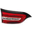 Driver Side, Inner Tail Light, with Bulb, Halogen/LED Combo, Clear and Red Lens, CAPA CERTIFIED