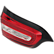 Driver Side, Inner Tail Light, with Bulb, Halogen/LED Combo, Clear and Red Lens, CAPA CERTIFIED