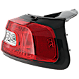 Passenger Side, Outer Tail Light, with Bulb, Halogen, Clear and Red Lens