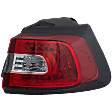 Passenger Side, Outer Tail Light, with Bulb, Halogen, Clear and Red Lens, CAPA CERTIFIED