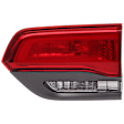 Passenger Side, Inner Tail Light, with Bulb, Halogen, Clear and Red Lens, CAPA CERTIFIED