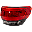 2014-2021 Jeep Grand Cherokee - Passenger Side, Outer Tail Light, with Bulb, Halogen, Clear and Red Lens, With Gray Trim, Except SRT Model