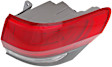 Passenger Side, Outer Tail Light, with Bulb, Halogen, Clear and Red Lens, With Gray Trim, Except SRT Model, CAPA CERTIFIED