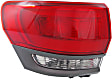 Driver Side, Outer Tail Light, with Bulb, Halogen, Clear and Red Lens, With Gray Trim, Except SRT Model