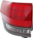 Driver Side, Outer Tail Light, with Bulb, Halogen, Clear and Red Lens, With Gray Trim, Except SRT Model