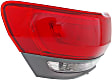 Driver Side, Outer Tail Light, with Bulb, Halogen, Clear and Red Lens, With Gray Trim, Except SRT Model