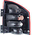 Driver Side Tail Light, with Bulb, Halogen, Clear and Red Lens