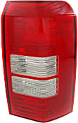 Passenger Side Tail Light, without Bulb, Halogen, Clear and Red Lens
