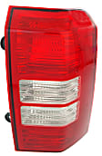 Passenger Side Tail Light, without Bulb, Halogen, Clear and Red Lens