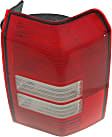 Passenger Side Tail Light, without Bulb, Halogen, Clear and Red Lens