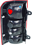 Passenger Side Tail Light, without Bulb, Halogen, Clear and Red Lens