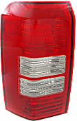 Driver Side Tail Light, without Bulb, Halogen, Clear and Red Lens